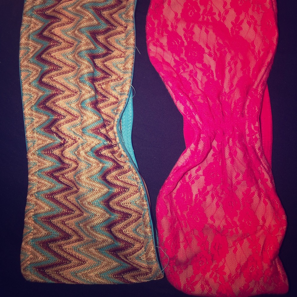2 Bandeaus, Pink Victoria Secret & 1 Maurice’s